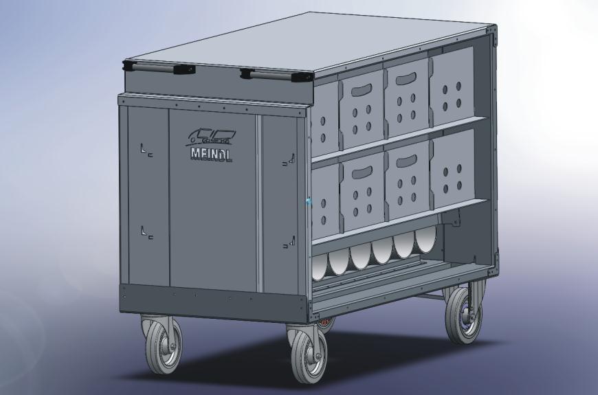 6.3) 1 Stück MEINDL- Rollcontainer ROCO Kombi 8 (Nr. 14061) für 8 Stück Atemschutzgeräte und zusätzlich 8 Stück 6 ltr.