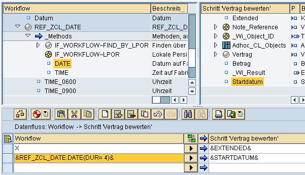 10.11 Klassenverwendung im Workflow ohne Standardaufgaben 309 In der Abbildung 10 54 ist die aufgeklappte Referenz in einem Datenfluss zu sehen.