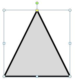 Auch bei der Gestaltung eines gleichseitigen Dreiecks stößt man in Power Point auf das Problem, dass man nur die Höhe und
