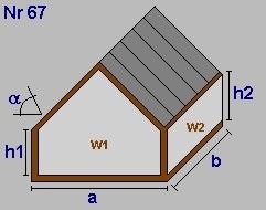 Geometrieausdruck DG Satteldach Dachneigung a( ) 14, a = 12,2 b = 13,5 h1= 2,6 h2 = 2,6 lichte Raumhöhe = 3,72 + obere Decke:,38 => 4,1m BGF 162,27m² BRI 543,48m³ Dachfl.