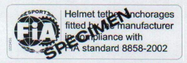 Die Angaben zu Hersteller, Modell und Größe sind variabel. Es handelt sich um einen Aufkleber der außen, hinten auf den Helm aufgeklebt ist.