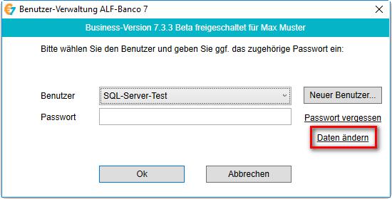 Alle anderen Arbeitsplätze auf den SQL-Server umstellen Im Speicherort der Datenbankdatei wurde eine neue