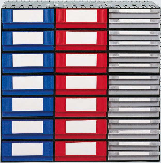 Kleinteilemagazin Combibox grau rot blau