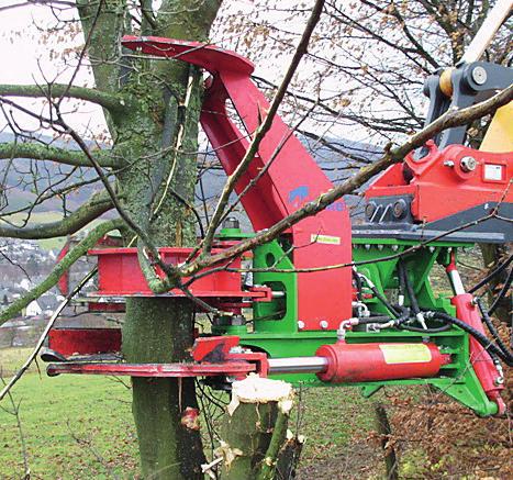 HBS 300 Mit der HBS 300 können Bäume sowie Sträucher bis zu einem Durchmesser von 30 cm Hartholz geschnitten und abgelegt werden.