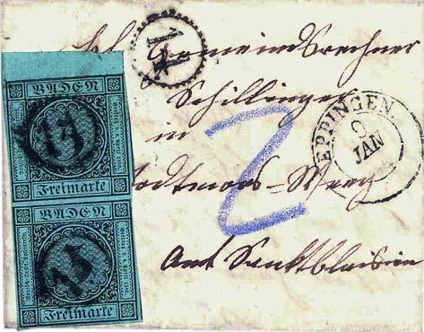 : 3776 Prüfung : Brettl Auktion : Uhrrad 10 von der neuen Postablage Stebbach ab 1.6.1860. Bemerkung: Landposttaxe! Mi. Nr.