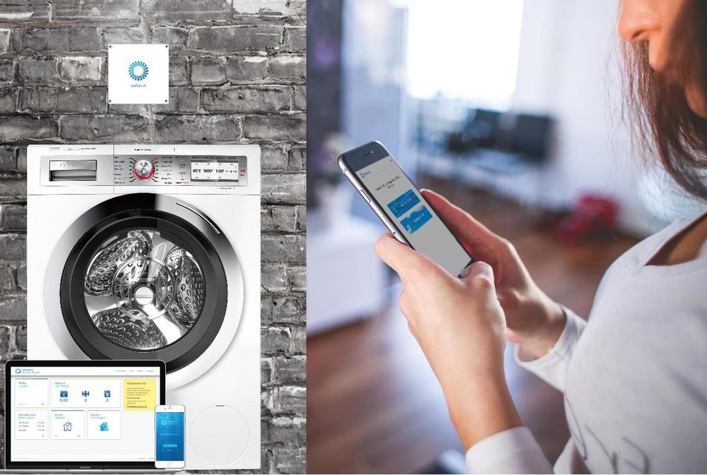 Beispiel wewash sharing is caring - und wir bleiben Besitzer In drei Schritten zum ersten digitalen Waschservice Reserviere Maschinen Prüfe mit der WeWash App, Website oder per Telefon, ob eine