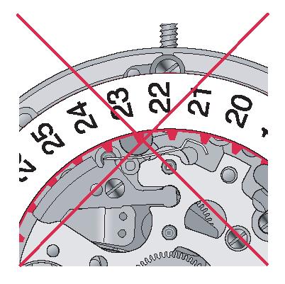 C2). Si ce n'est pas le cas (C3), retirer la roue (2556/2) et la tourner de plus ou moins une dent.