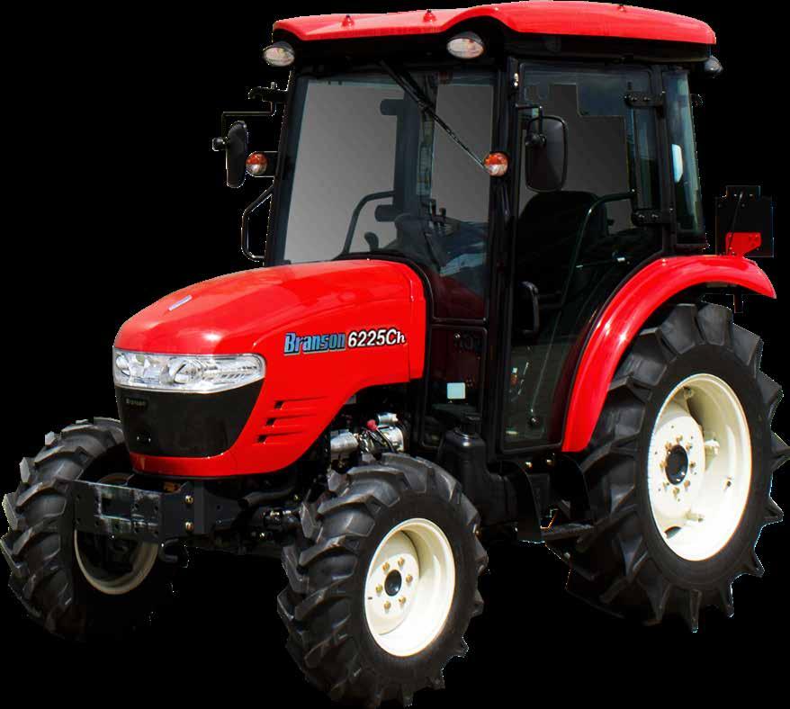 BRANSON 6225CH 60PS > > 4-Zylinder-Allrad-Diesel Traktor mit 60 PS > > Höhe: 2463mm > > Leergewicht: 2035 kg > > 3-Stufen-Hydrostat >