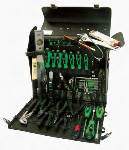 Werkzeuglederkoffer Werkzeugkoffer Phoenix Werkzeugkoffer für den Elektromonteur aus schwarzem Rindsleder, bestückt mit 39 Werkzeugen. Koffer 220070.