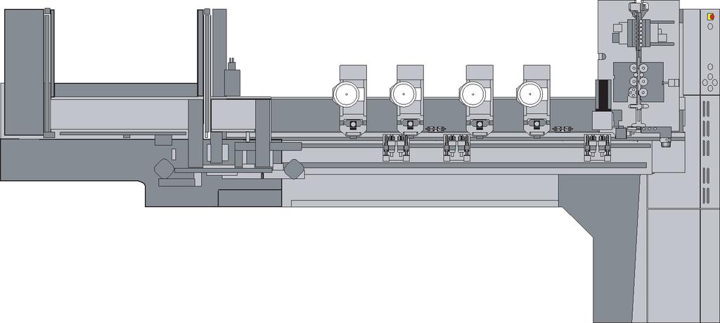 Maschinenlayout Zeta 633 : 4560mm (179.5in.) Zeta 633 L : 5640mm (222in.) Höhe mit geschlossener Haube: 1990mm (78.4in.) Höhe mit offener Haube: 2870mm (113 in.) Technische Daten 2005mm (78.9in.) HM.