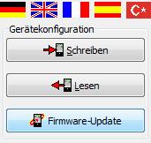 Nach dem Click auf die Schaltfläche Firmware-Update wird zuerst die aktuelle Parametrierung ausgelesen, danach kann die gewünschte Firmware auf dem Datenspeicher (z.b.
