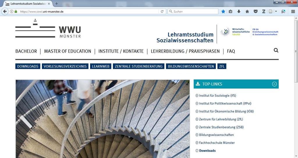 Website für das Lehramtsstudium in Sozialwissenschaften (ZFB