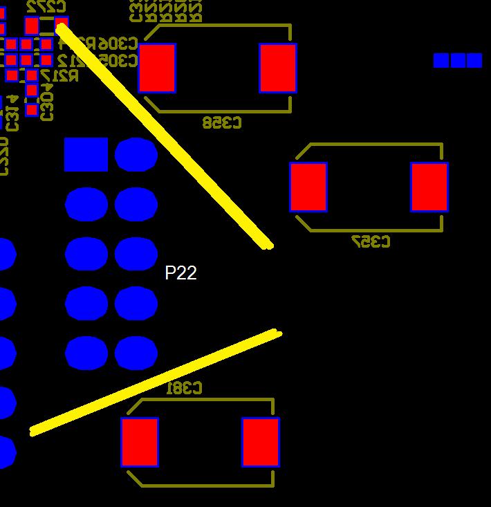 Voraussetzungen für den Einsatz einer Lötmaske sind: Zwischen SMT-Bauelementen in Chipform (1206, 0603, 0402, ) und den zu verlötenden THT-Pins wird ein Abstand von >2mm eingehalten.