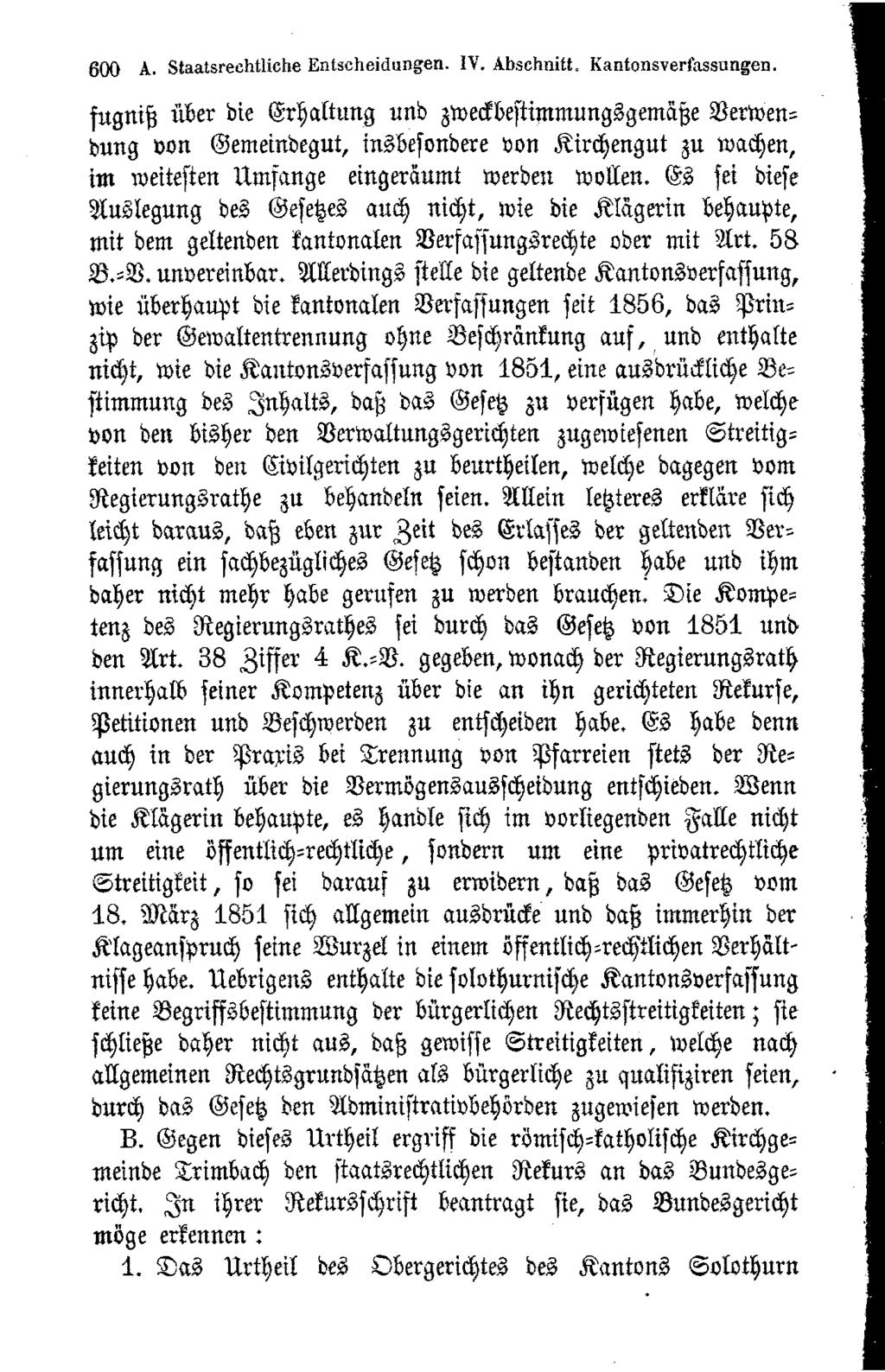 600 A. Staatsrechtliche Entscheidungen. IV. Abschnitt. Kantonsverfassungen.