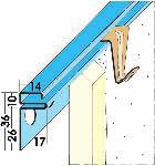 Bilderleisten, Bilderhaken Picture profiles, picture hooks verzinktes Stahlblech/galvanised steel GK-Platte 12,5/plasterboard 12,5 mm Einbau unter der Deck Fixing under the ceiling 1118 1119 Messing,