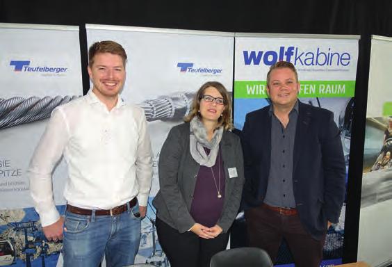 com Auf der SBS-Tagung dabei v.l.n.r.: Stefan Puchner von Teufelberger, Dr. Monika Bandi Tanner von der Uni Bern und André Sommer von Wolfkabinen.