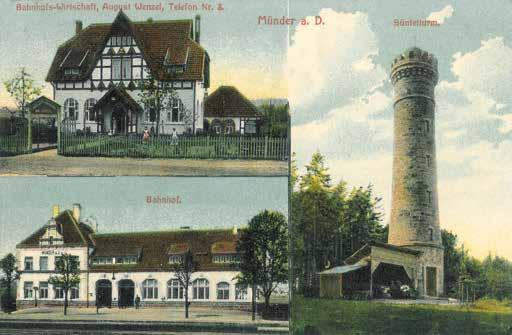 Alter Stadtbahnhof und Süntelturm (Postkarte um 1915). JULI 01 MO 27.