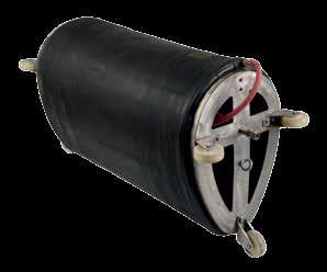 Kurzpacker P Typ Rohr Gummikörper Gummikörper Gesamt- Anlagelänge im Gewicht Betriebs- Durchmesser Durchmesser Länge länge größten Durchm.