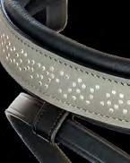 hematite silver setting with patent leather browband