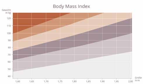 Bin ich zu dick? Body-Mass-Index Die Wissenschaft gibt uns mit dem Orientierungsmaß BMI (Body-Mass-Index) an, ob das Verhältnis des Gewichtes zur Körpergröße optimal ist.