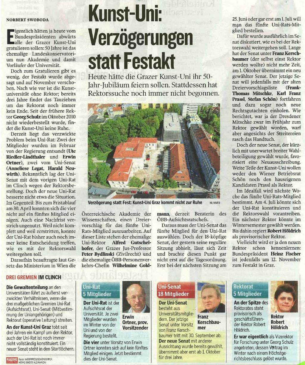 Berichte über KUG bzw. mit KUG-Nennungen Kleine Zeitung; Steiermark, 19.06.2013, S.