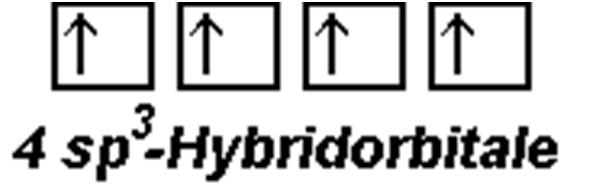 konstruiert, die nach den Ecken eines Tetraeders gerichtet sind: Im Methan überlappen die 4 sp 3