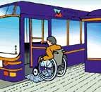 Unterwegs mit Bus und Bahn. Busse und Züge sind für alle Menschen da. Auch für die Menschen mit Behinderungen.