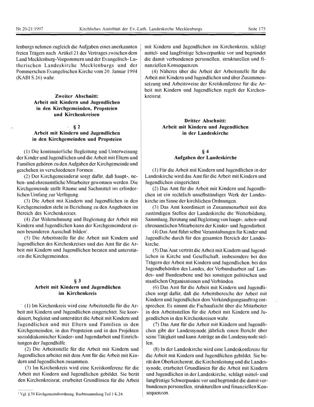 Nr. 20-21 /1997 Kirchliches Amtsblatt der Ev.-Luth.