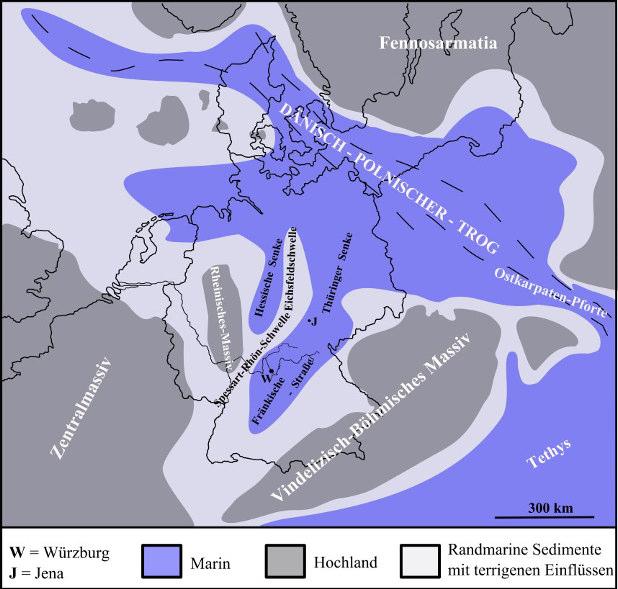 men Arktik-Nordatlantik und Tethys-Zentralatlantik, an denen der Superkontinent Pangaea im Mesozoikum zerbrach (ZIEGLER, 1982).