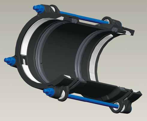 AquaFast Kupplungen und Flanschadapter Vorteile des Produktdesigns Einfache Montage Verbesserte Konstruktion ermöglicht einfachere Montage an Oval- und Ringbundrohren.