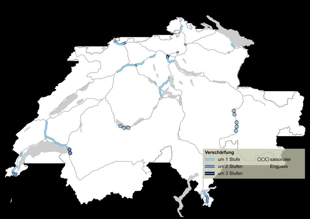 reux, Zürich, Luzern, Lugano und teilweise St. Gallen muss gegenüber der ersten Programmbotschaft mit höheren Überlastungen gerechnet werden.