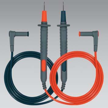 Messzubehör Profi-Messleitungs- Set für Multimeter 2-mm-Sicherheitsprüfspitzen Ergonomisch günstige Griffform Lieferbare Versionen: PVC und Silikon Strombelastbarkeit max.