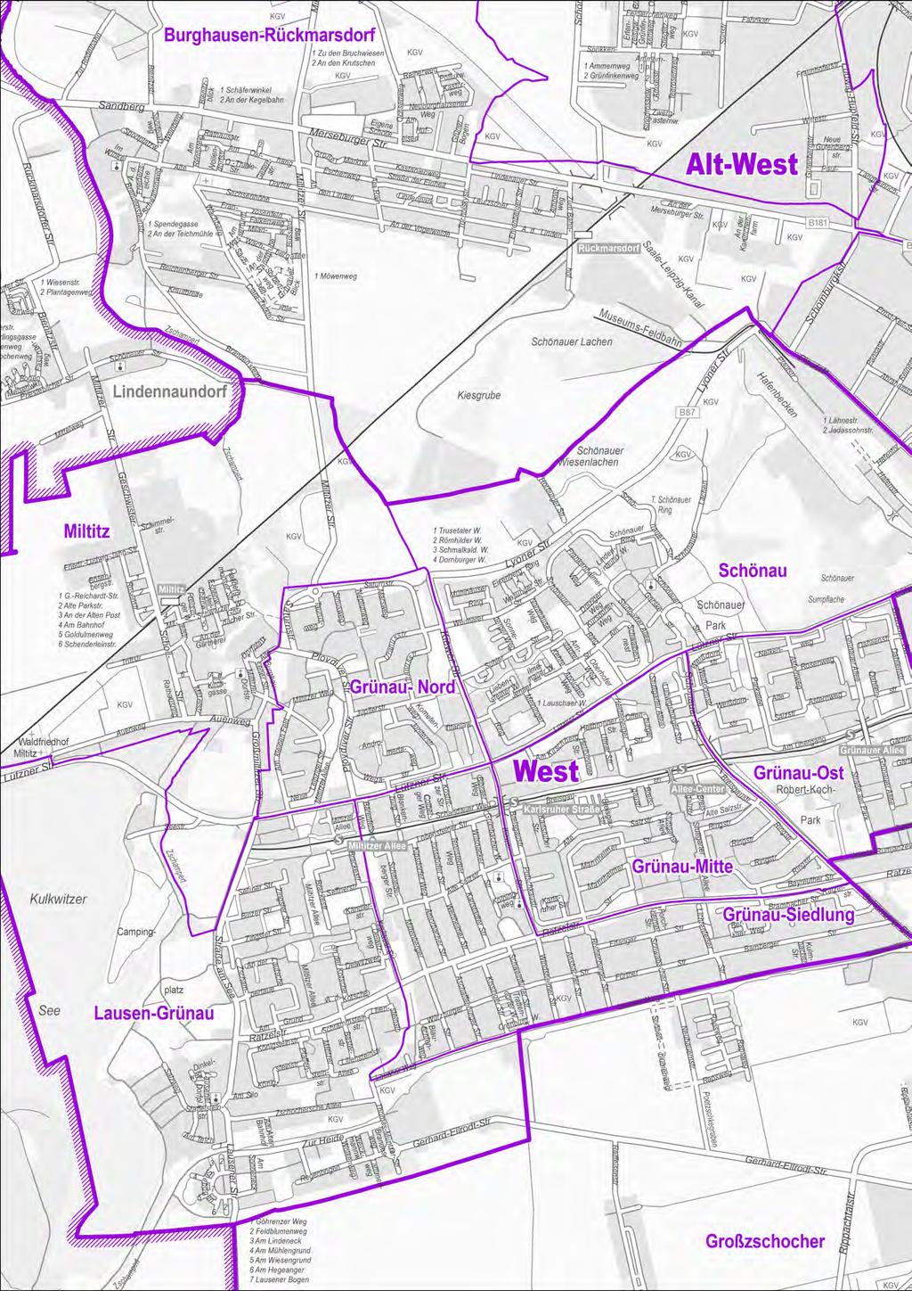 Stadtplan (Ausgabe in Grau) 1 : 21.