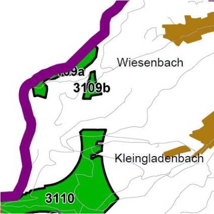 Nummer: 3109 Bestand: Planung: Grösse (ha): 26 Landkreis(e): Landkreis MarburgBiedenkopf Kommune(n): Breidenbach Gemarkung(en): Wiesenbach Waldanteil (%): 100 Laubwaldanteil: 13 Nadelwaldanteil: 68