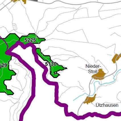 Nummer: 5130 Bestand: Planung: Grösse (ha): 36 Landkreis(e): Vogelsbergkreis Kommune(n): Schlitz Gemarkung(en): NiederStoll, Ützhausen Waldanteil (%): 100 Laubwaldanteil: 0 Nadelwaldanteil: 36