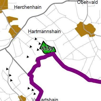 Nummer: 5159 Bestand: Planung: Grösse (ha): 17 Landkreis(e): Vogelsbergkreis Kommune(n): Grebenhain Gemarkung(en): Bermuthshain, Hartmannshain Waldanteil (%): 84 Laubwaldanteil: 0 Nadelwaldanteil: 84