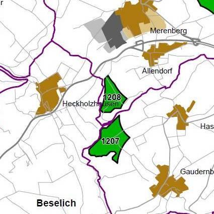 Nummer: 1208 Bestand: Planung: Grösse (ha): 33 Landkreis(e): Landkreis LimburgWeilburg Kommune(n): Merenberg Gemarkung(en): Allendorf Waldanteil (%): 100 Laubwaldanteil: 56 Nadelwaldanteil: 0
