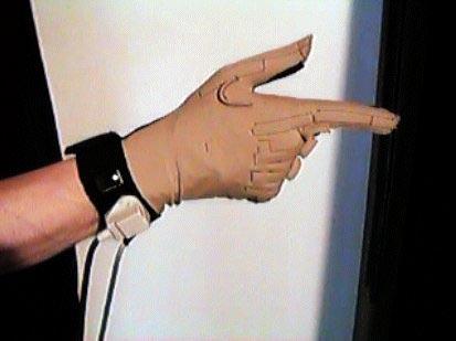Was heißt 3D-Gestenerkennung Gesture-Space: Raum vor dem Körper, in dem gestikuliert wird Handschuhe: Erkennen Gelenkwinkel der Hand
