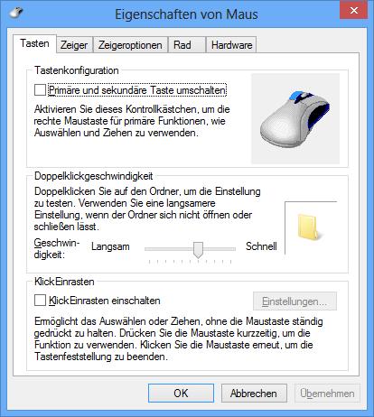 Basic Computer Skills Windows 8 Windows Kapitel 4 Lektion 2 Maus Maus Ändern Sie in dieser Lektion die Doppelklickgeschwindigkeit der Maus und lernen Sie die verschiedenen Mauszeiger kennen. 1.