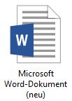 Wählen Sie im Kontextmenü NEU MICROSOFT WORD-DOKUMENT. Bestätigen Sie mit der Enter -Taste oder klicken Sie neben die Datei. Sie haben ein Word-Dokument angelegt.