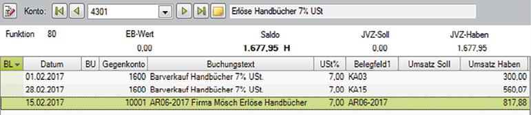525,23 EUR Haben Erlöse Hardware 19% USt 4401 3.