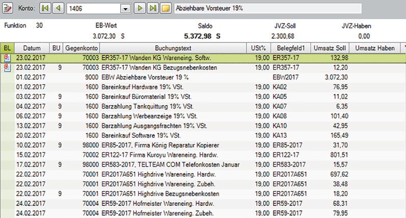 DATEV Kanzlei-Rechnungswesen - Lösungen Bezugsnebenkosten 5800 160,00 EUR Soll Abziehbare Vorsteuer 7%