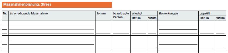 Suva-Checkliste Stress Stress-Anzeichen erkennen Stressursachen ausschalten