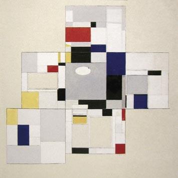 an das Quadrat, um 1950 04 Piet Mondrian, Entwurf