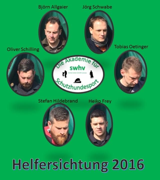 Helfersichtung 2016 beim VdH Meckesheim Am 12.03.2016 fand die diesjährige Helfersichtung, Auswahl für die Verbandsmeisterschaft IPO in Einöllen, des swhv`s beim VdH Meckesheim statt.
