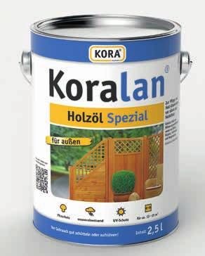 4 m² Koralan Holzöl Spezial - Pflegeöl auf Wasserbasis - Holzschützende Grundierung und dekorativer Wetterschutz in einem Produkt - Zur