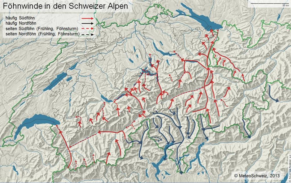 Föhntäler Schweiz Föhnäste in der Höhe