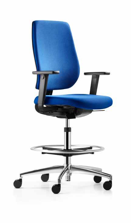 speed-o als Countermodell eignet sich ideal als Sitzlösung für Steh- und Kurzzeitarbeitsplätze. Die lastabhängig blockierenden Rollen sichern den Stuhl bei Belastung gegen unbeabsichtigtes Wegrollen.