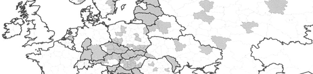 Karte 1: Verbreitung von Cucujus cinnaberinus in Europa (verändert nach HORÁK & CHOBOT 2009) In Deutschland war der Käfer bis vor ca.