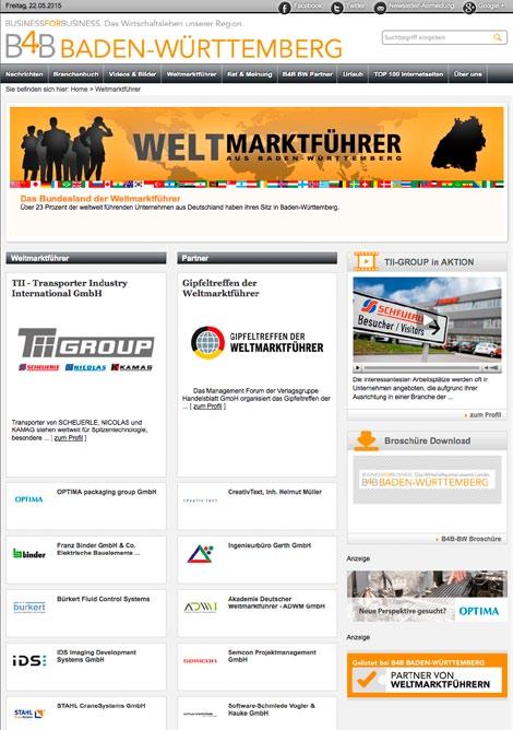 Themenbereich Weltmarktführer Baden-Württemberg ist das Bundesland der Weltmarktführer. Über 23 Prozent der weltweit führenden Unternehmen aus Deutschland haben dort ihren Sitz.